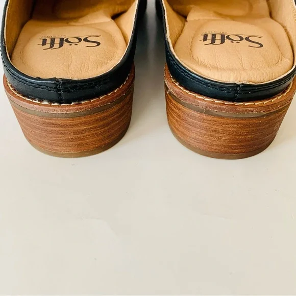 Sofft Mules Naoko Black Leather New in Box Size 10 - Picture 9 of 14